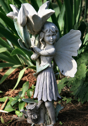 A stone fairy statue